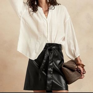 Banana Republic Vegan Leather Tie-waist Skirt